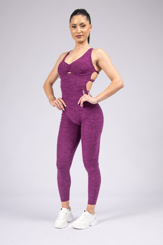 Strappy Sculpt Velvet-Plum  Bodysuit