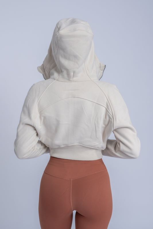 Crop Hoodie UrbanWear Ivory